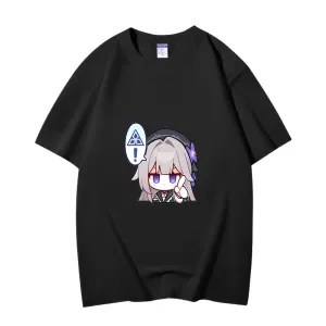 Fashion Anime Honkai: Star Rail Herta 230g GSM Hipster Style Oversized Cotton T-shirt