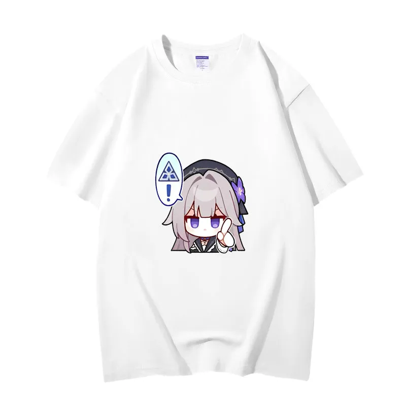 Fashion Anime Honkai: Star Rail Herta 230g GSM Hipster Style Oversized Cotton T-shirt