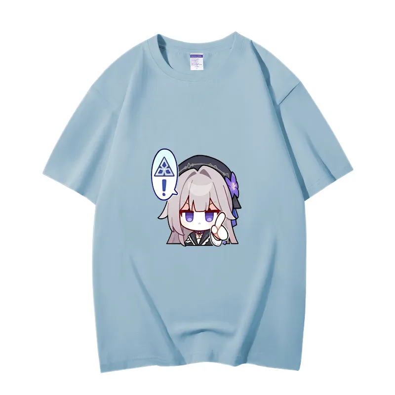 Fashion Anime Honkai: Star Rail Herta 230g GSM Hipster Style Oversized Cotton T-shirt