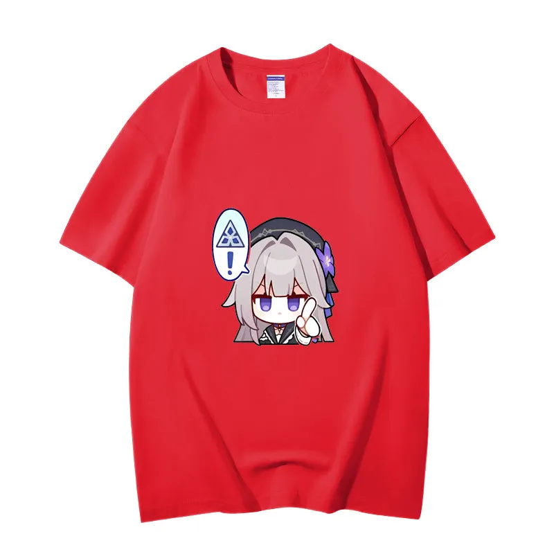 Fashion Anime Honkai: Star Rail Herta 230g GSM Hipster Style Oversized Cotton T-shirt