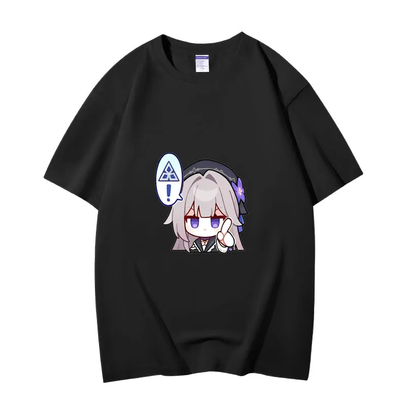 Fashion Anime Honkai: Star Rail Herta 230g GSM Hipster Style Oversized Cotton T-shirt