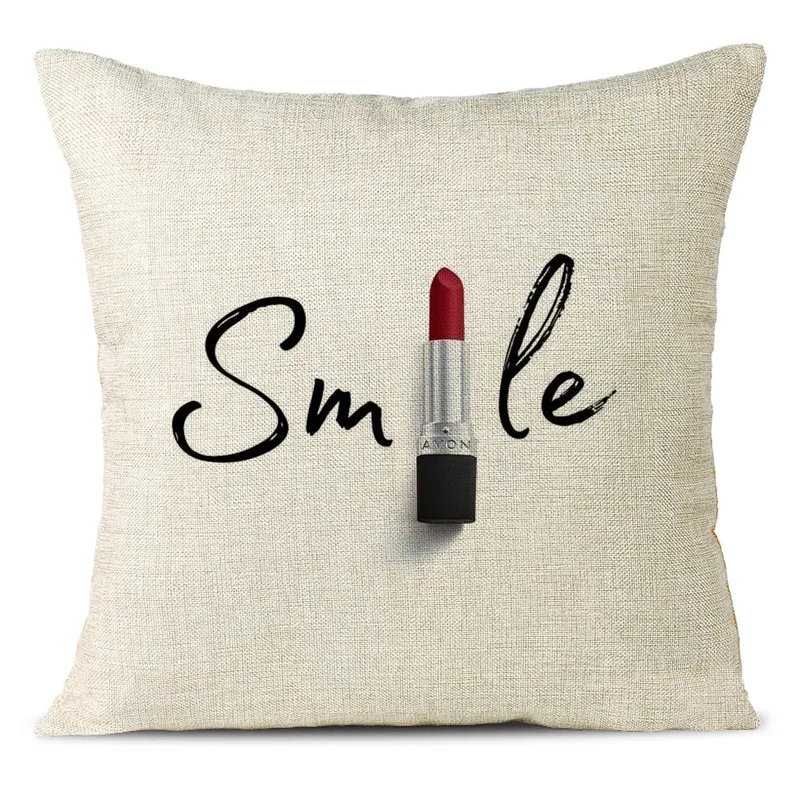 Fashion Lipstick Linen Pillowcase
