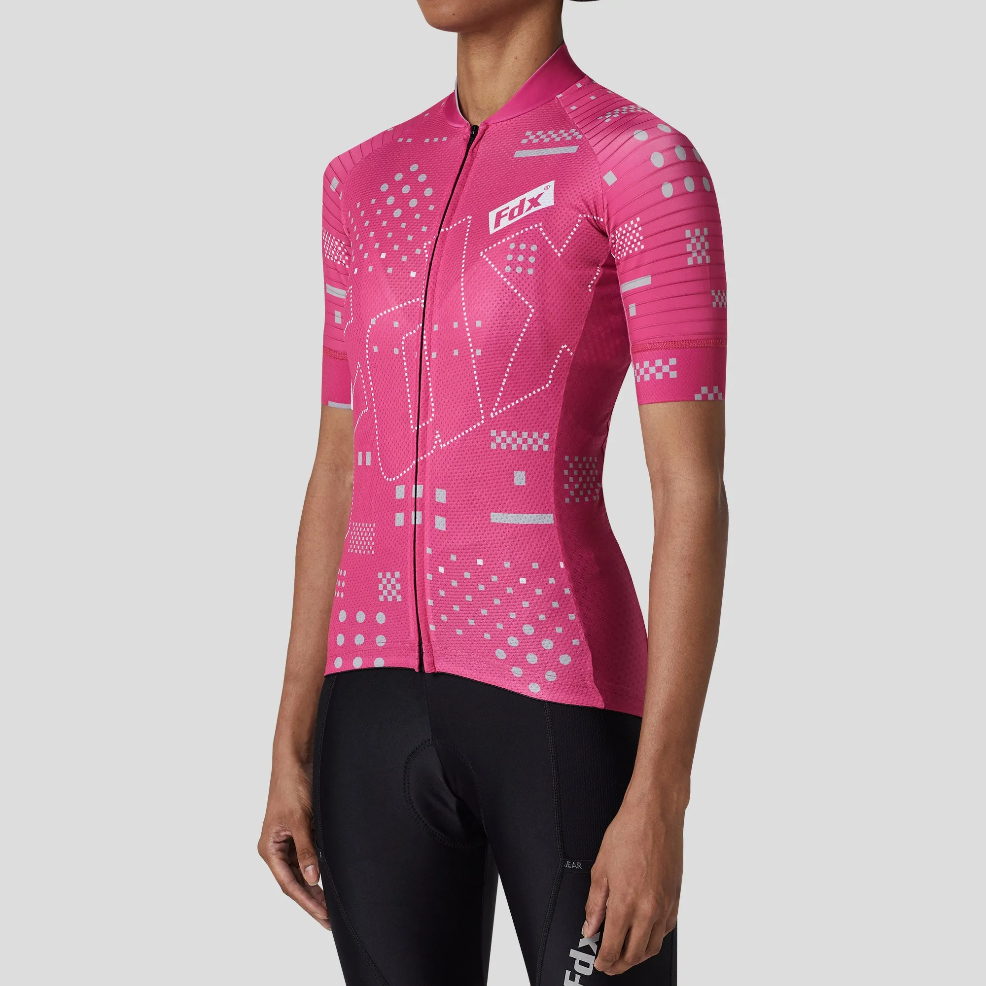 Fdx All Day Pink Women's & Girl's Summer Short Sleeve Cycling Jersey