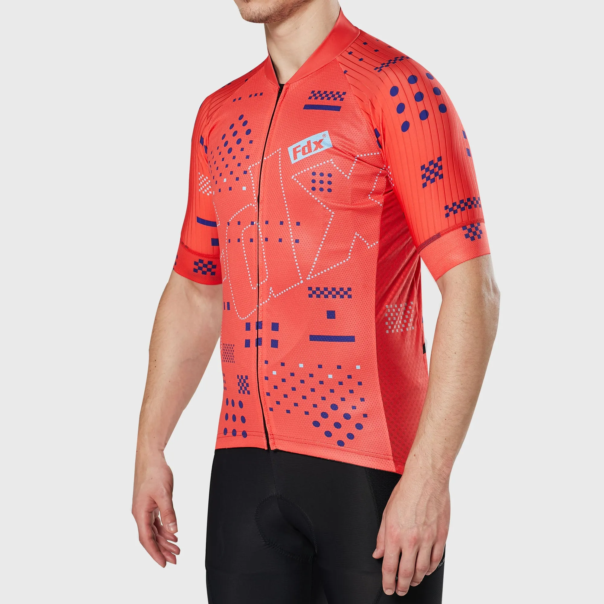 Fdx All Day Red Men's & Boy's Short Sleeve Summer Cycling Jersey
