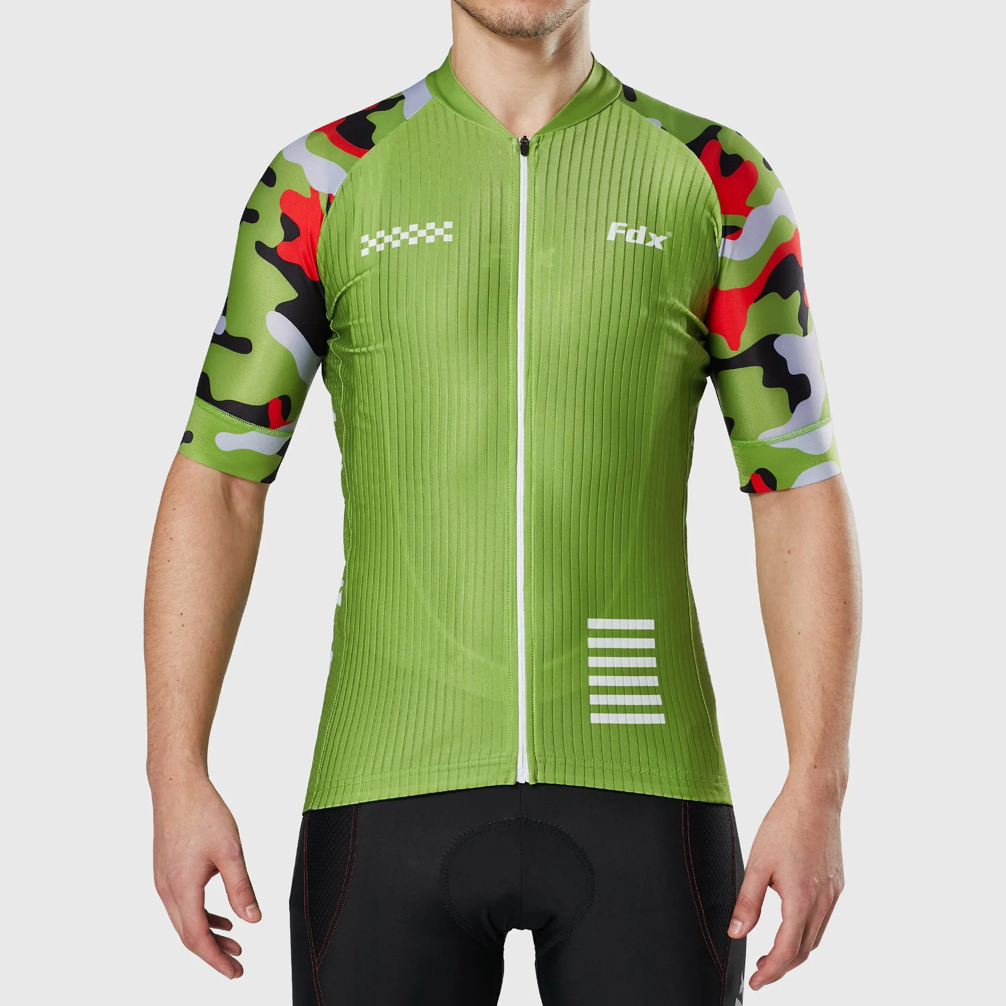 Fdx Camouflage Green Men's & Boy's Short Sleeve Summer Cycling Jersey
