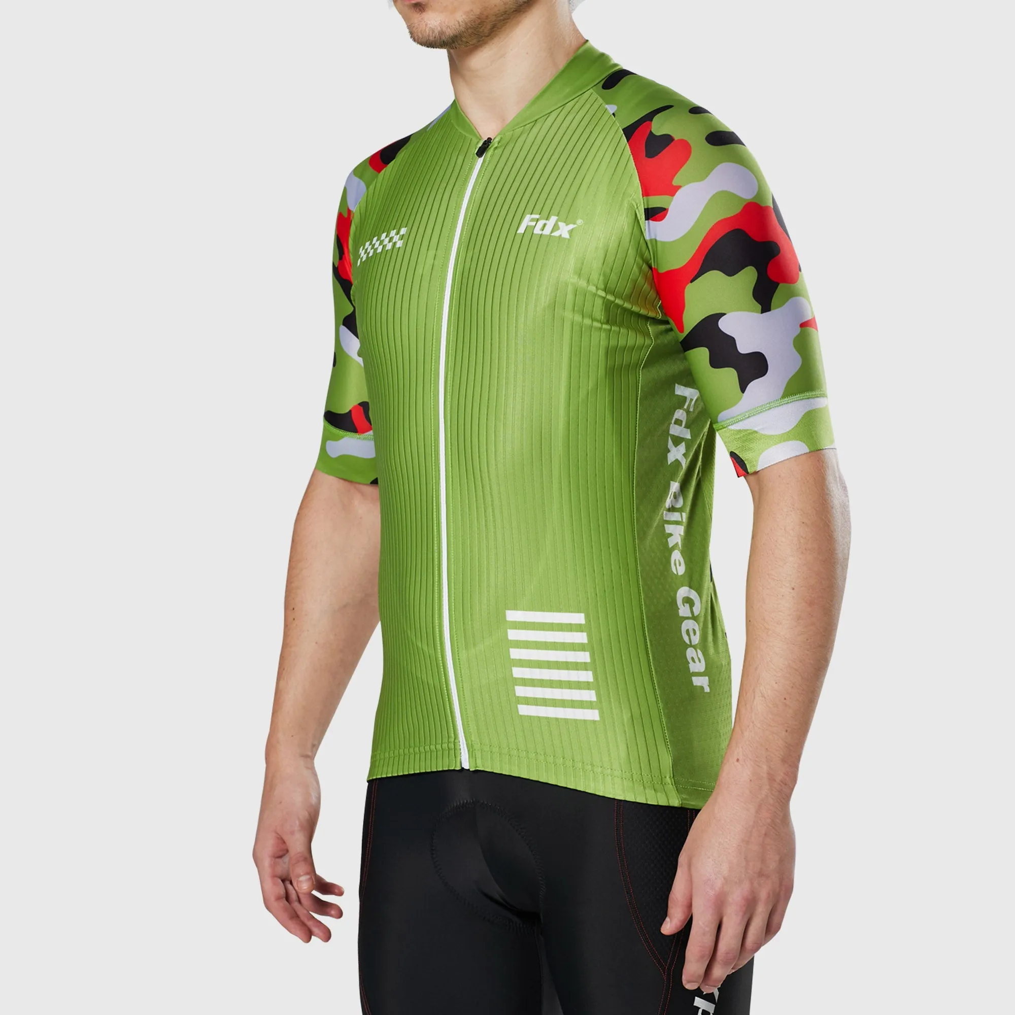 Fdx Camouflage Green Men's & Boy's Short Sleeve Summer Cycling Jersey