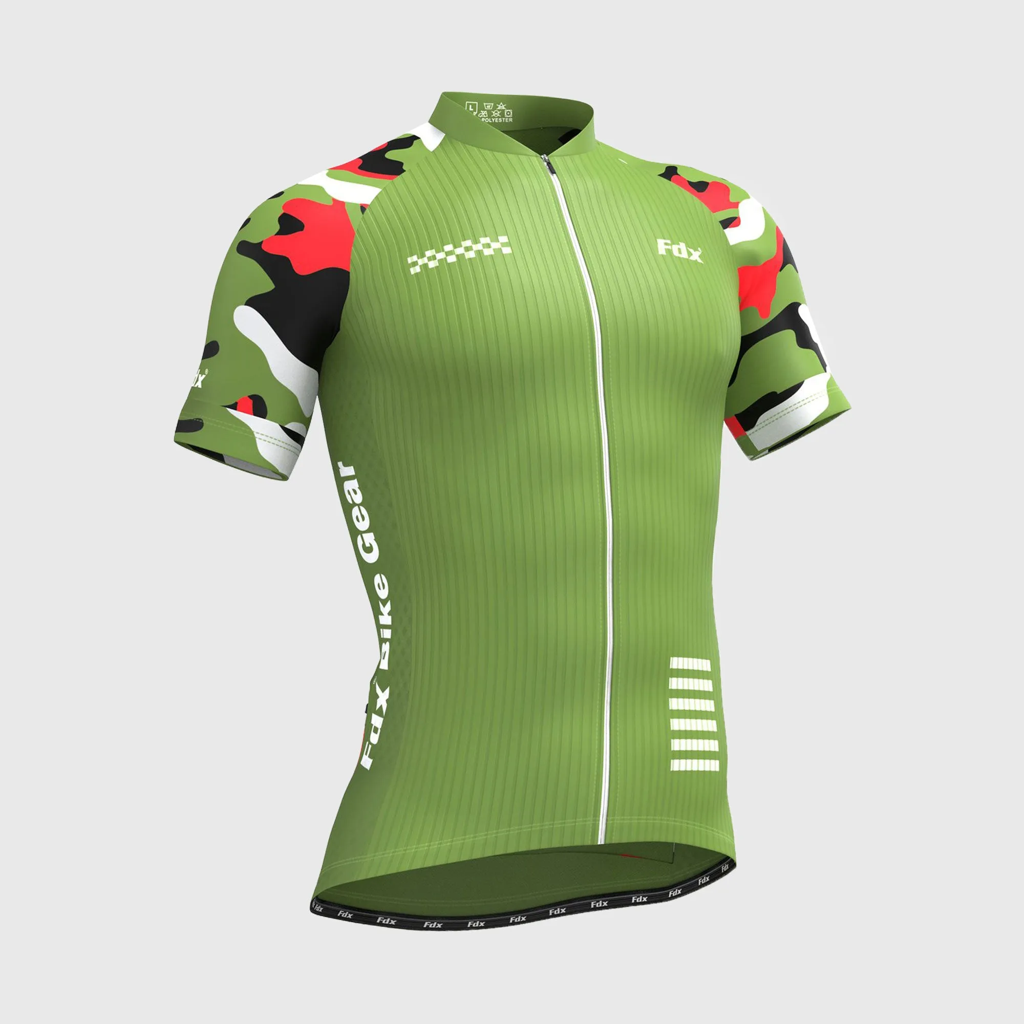 Fdx Camouflage Green Men's & Boy's Short Sleeve Summer Cycling Jersey