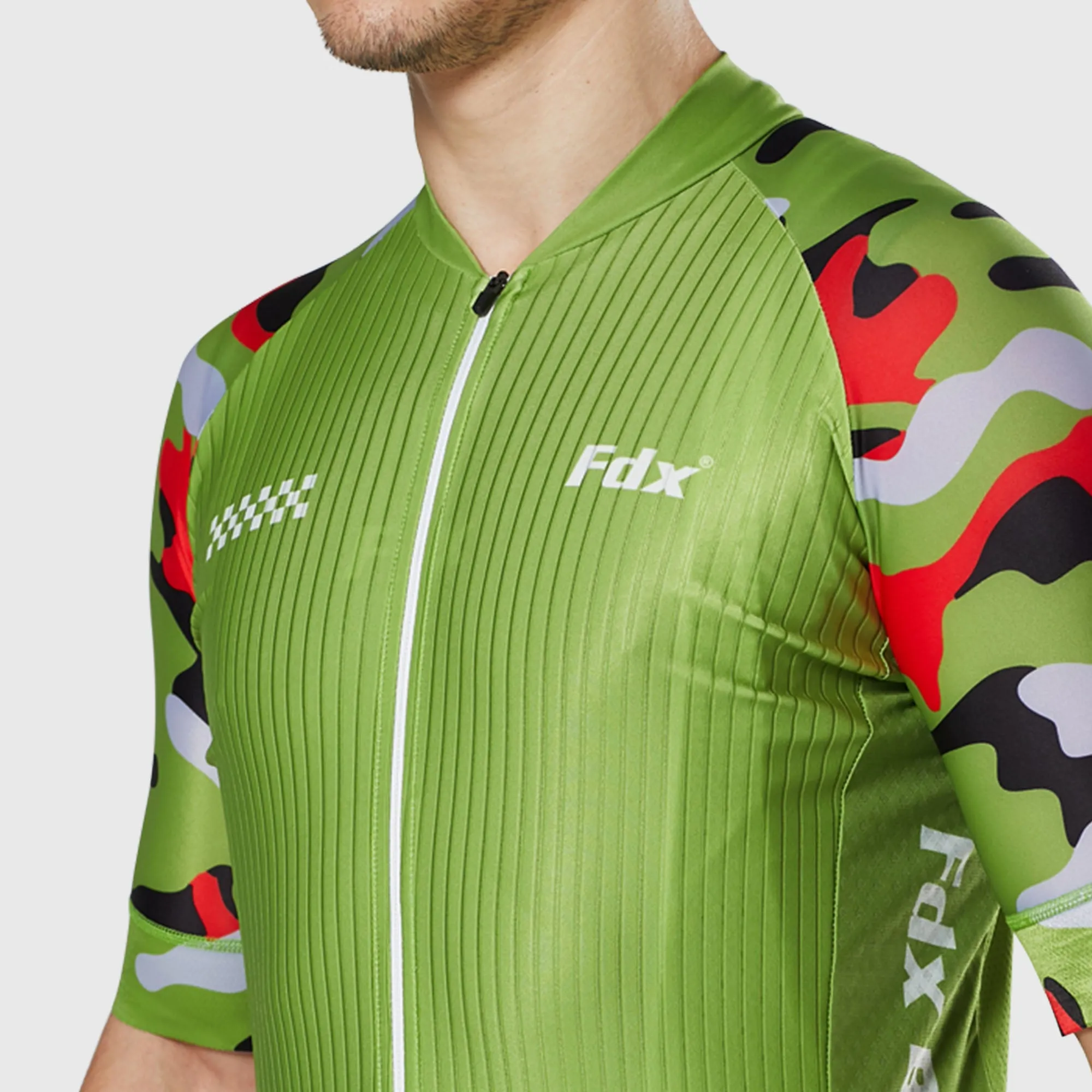 Fdx Camouflage Green Men's & Boy's Short Sleeve Summer Cycling Jersey