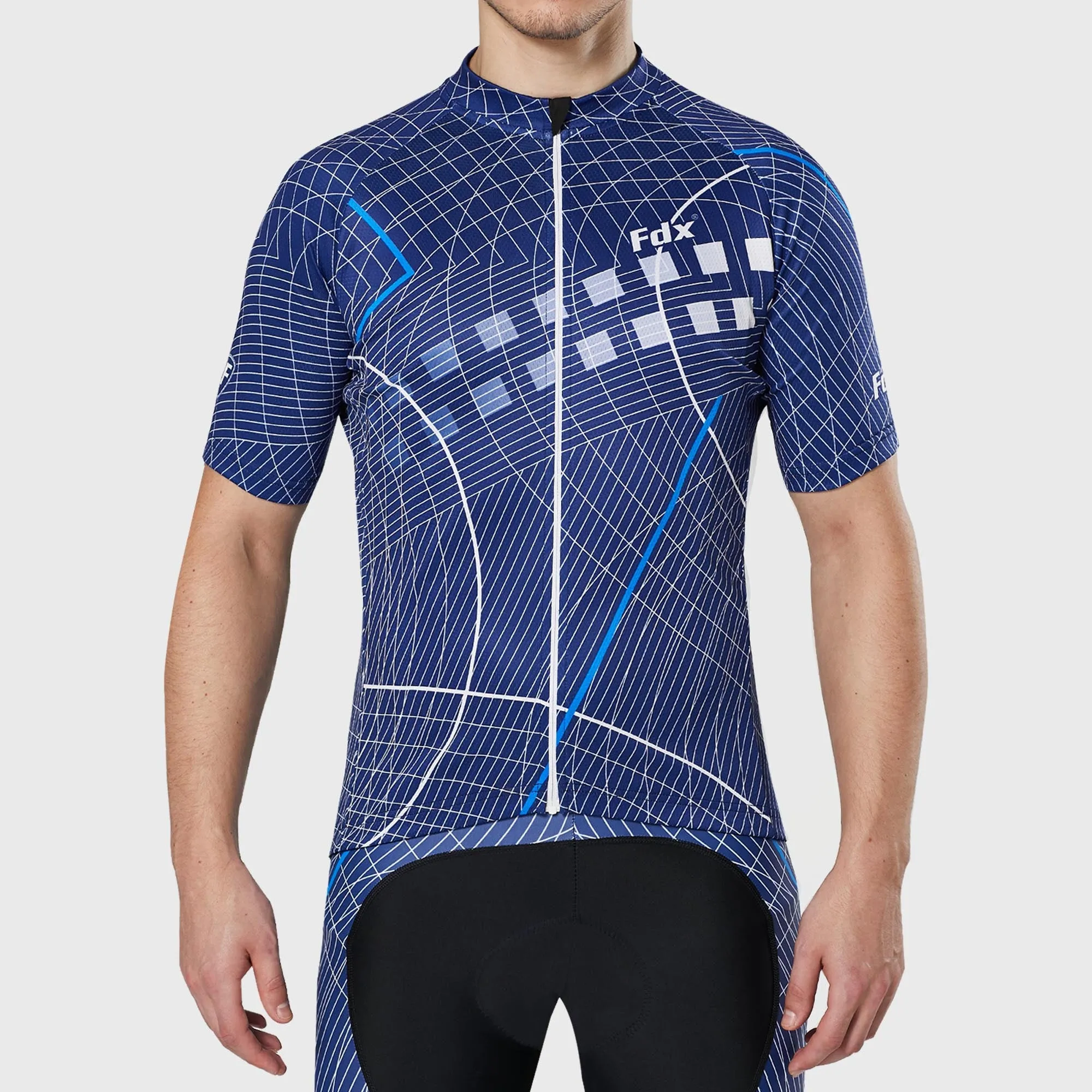 Fdx Classic II Blue Men's & Boy's Short Sleeve Summer Cycling Jersey