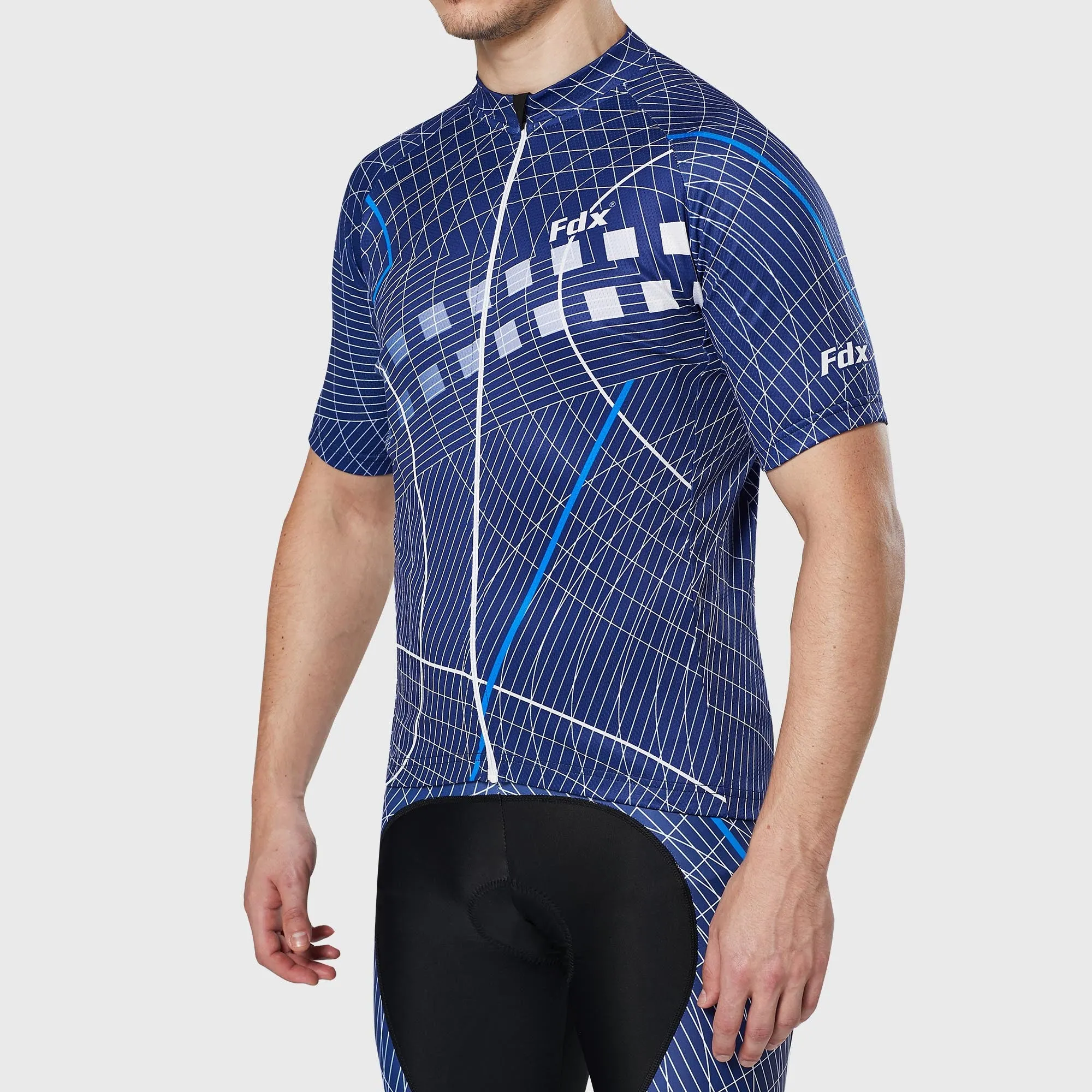 Fdx Classic II Blue Men's & Boy's Short Sleeve Summer Cycling Jersey