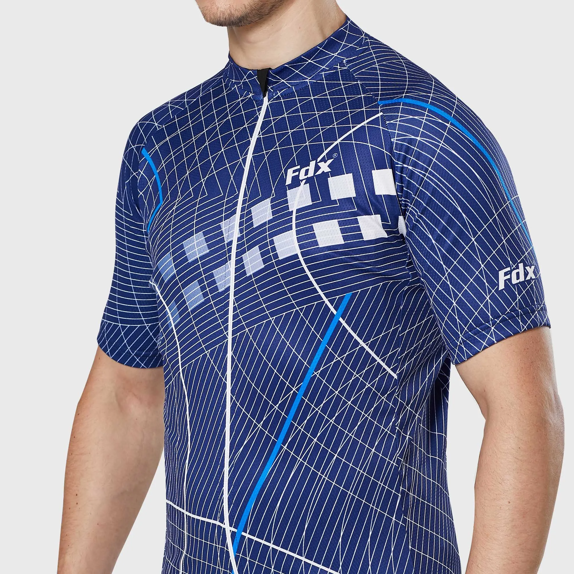 Fdx Classic II Blue Men's & Boy's Short Sleeve Summer Cycling Jersey