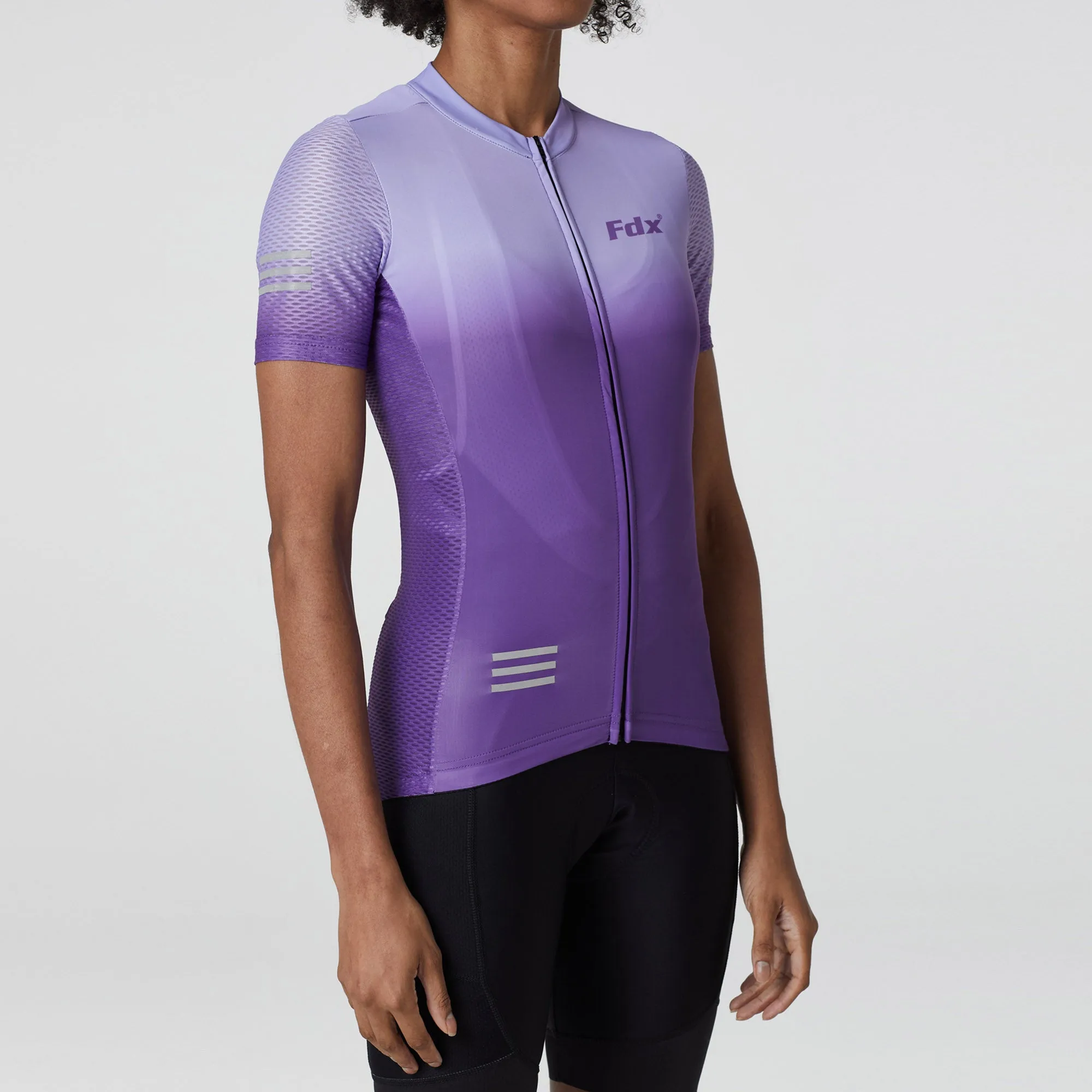 Fdx Duo Purple Women's & Girl's Short Sleeve Summer Cycling Jersey