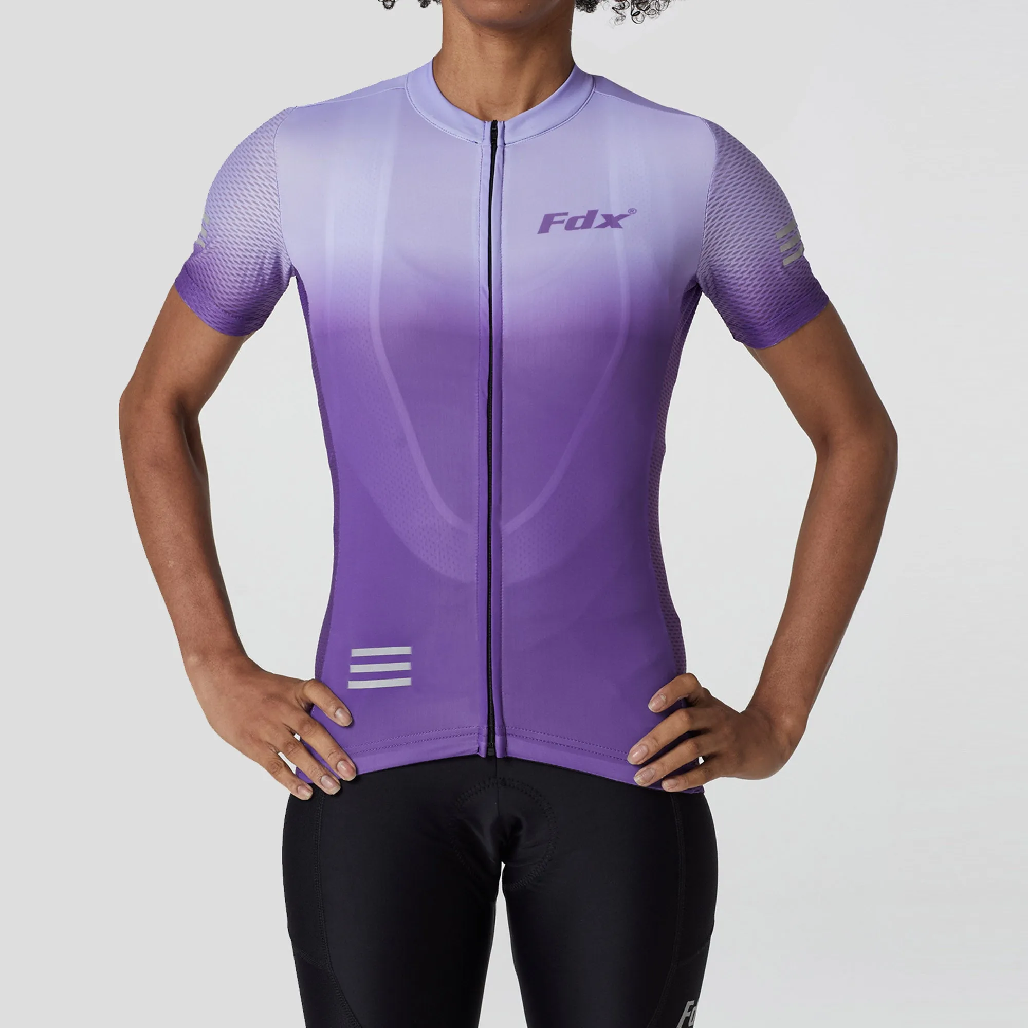 Fdx Duo Purple Women's & Girl's Short Sleeve Summer Cycling Jersey