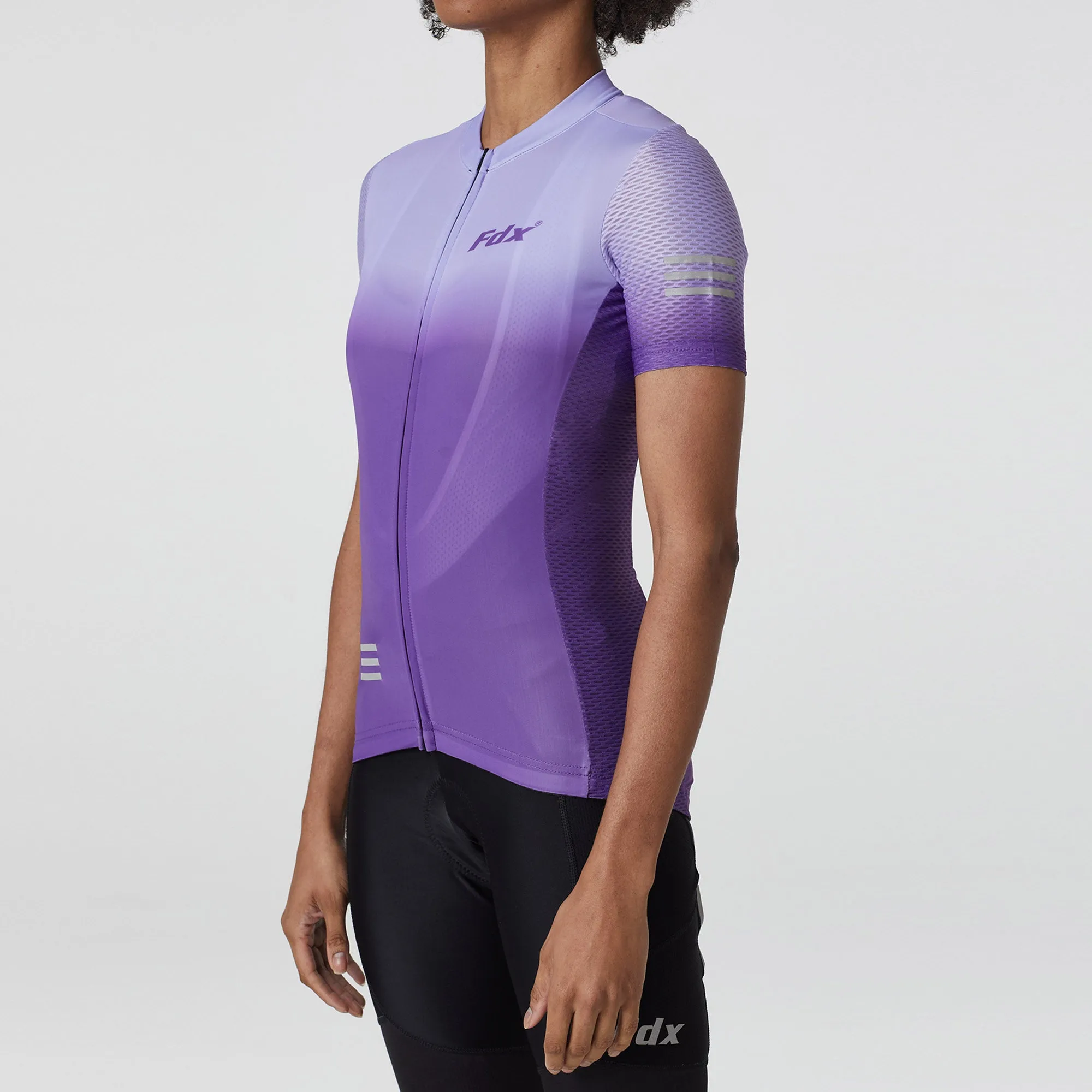 Fdx Duo Purple Women's & Girl's Short Sleeve Summer Cycling Jersey