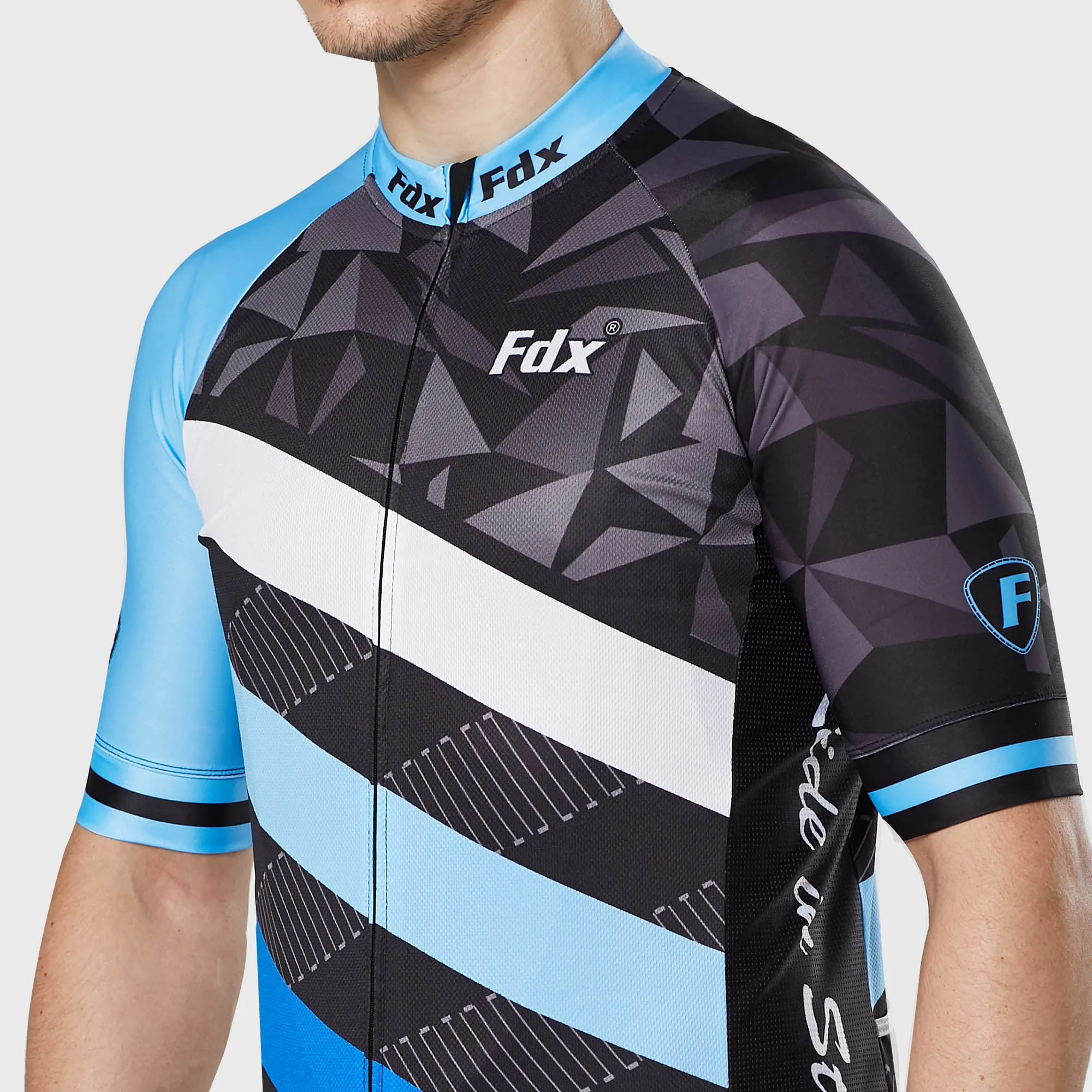 Fdx Equin Blue Men's & Boy's Short Sleeve Summer Cycling Jersey