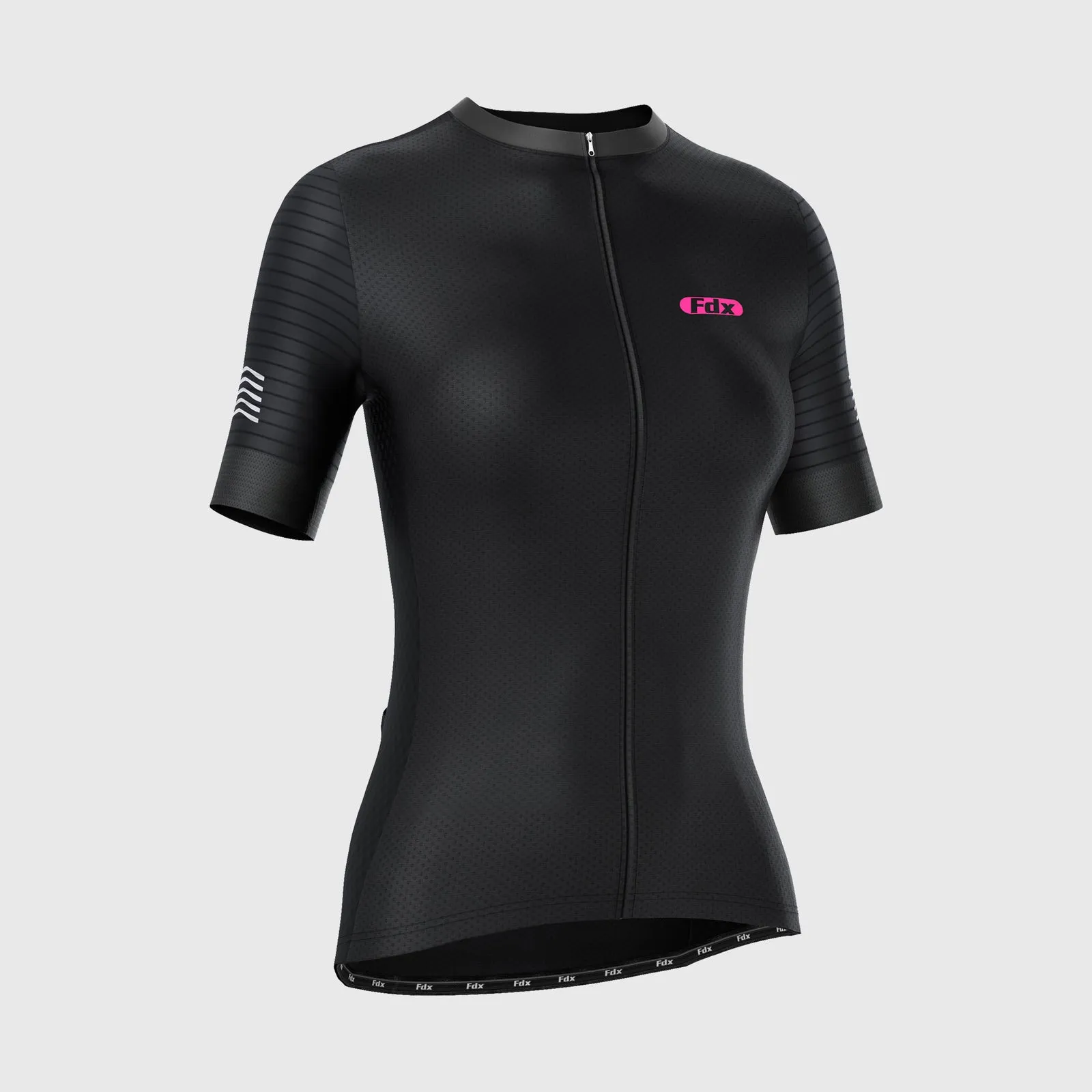 Fdx Essential Black Women's & Girl's Short Sleeve Summer Cycling Jersey