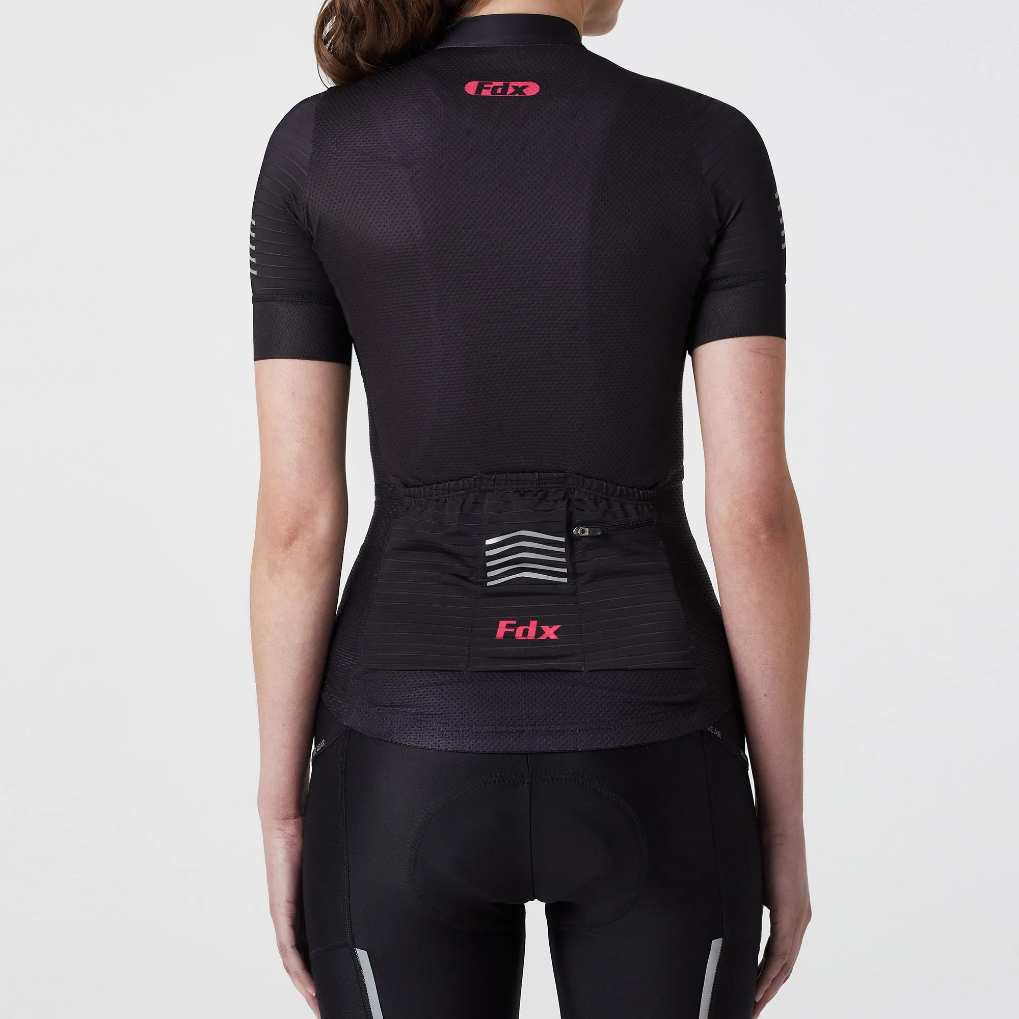 Fdx Essential Black Women's & Girl's Short Sleeve Summer Cycling Jersey