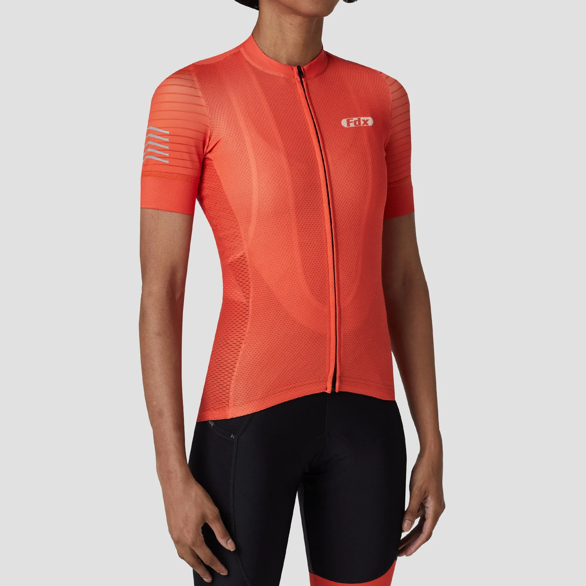 Fdx Essential Orange Women's & Girl's Short Sleeve Summer Cycling Jersey
