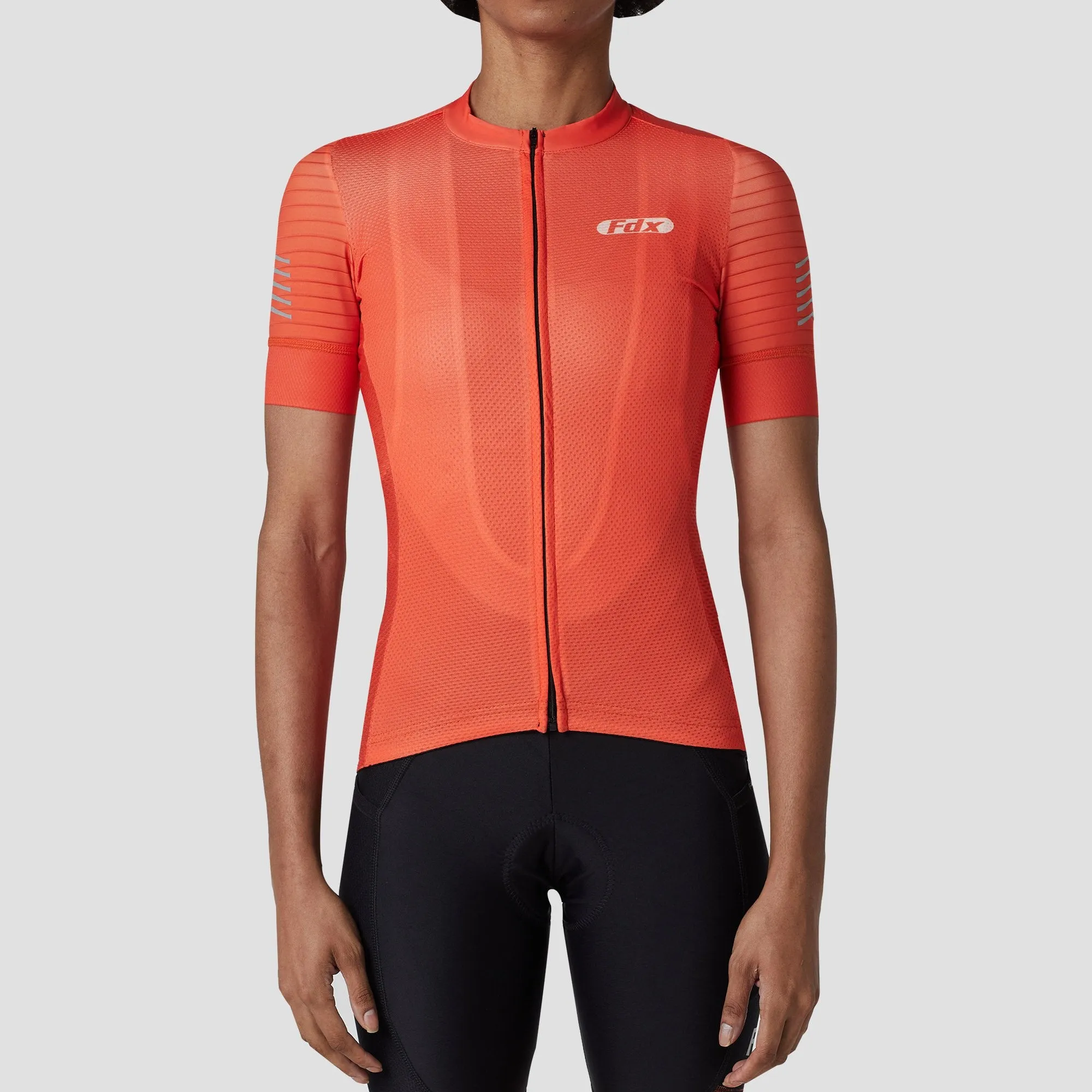 Fdx Essential Orange Women's & Girl's Short Sleeve Summer Cycling Jersey