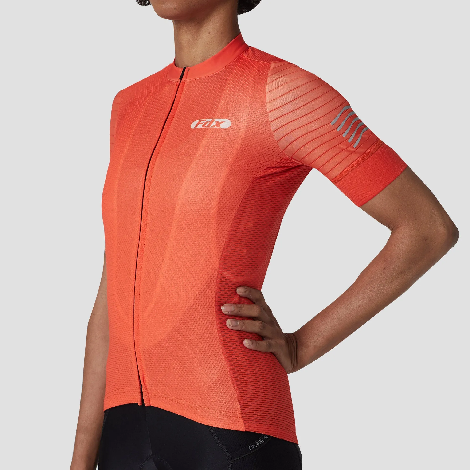 Fdx Essential Orange Women's & Girl's Short Sleeve Summer Cycling Jersey