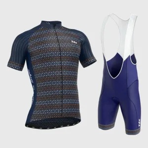 Fdx Men's & Boy's Set Vega Blue Short Sleeve Jersey & Bib Shorts