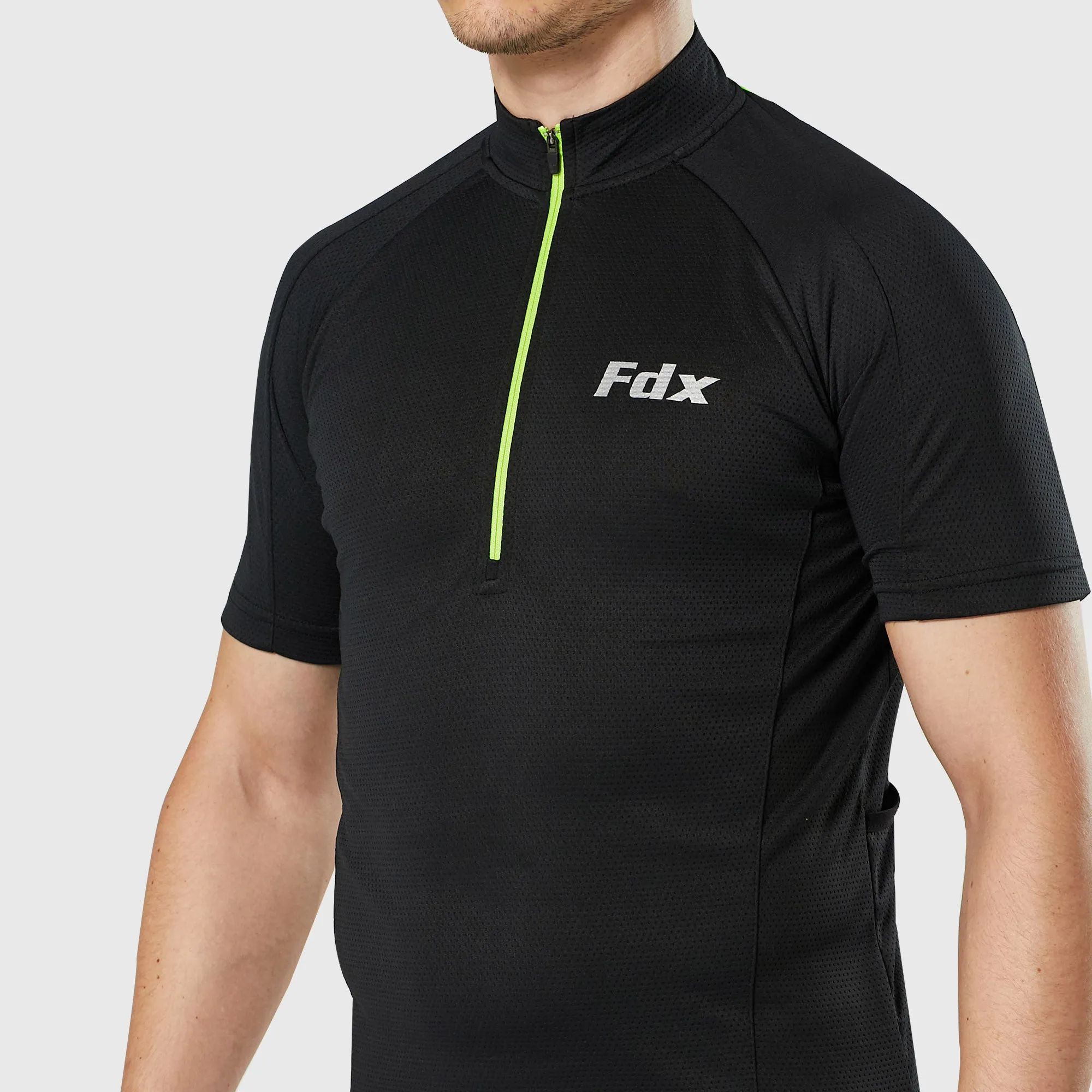 Fdx Pace Black Men's & Boy's Short Sleeve Summer Cycling Jersey