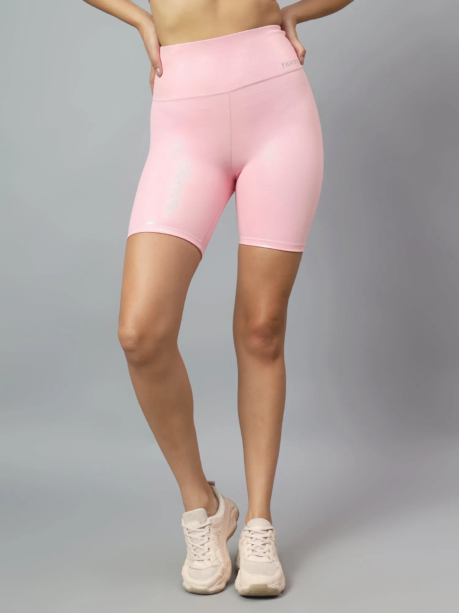 Fitkin Women's Pink Cycling Shorts