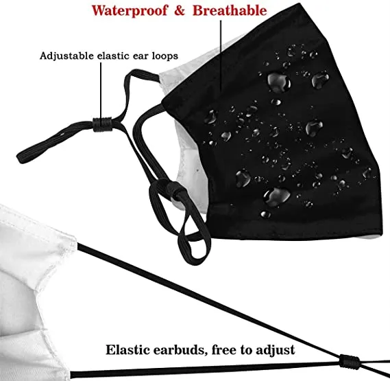 Football Face Mask Saints 3 Packs Washable Reusable Total With 6 Filters Breathable Sports Women Men Face Cover