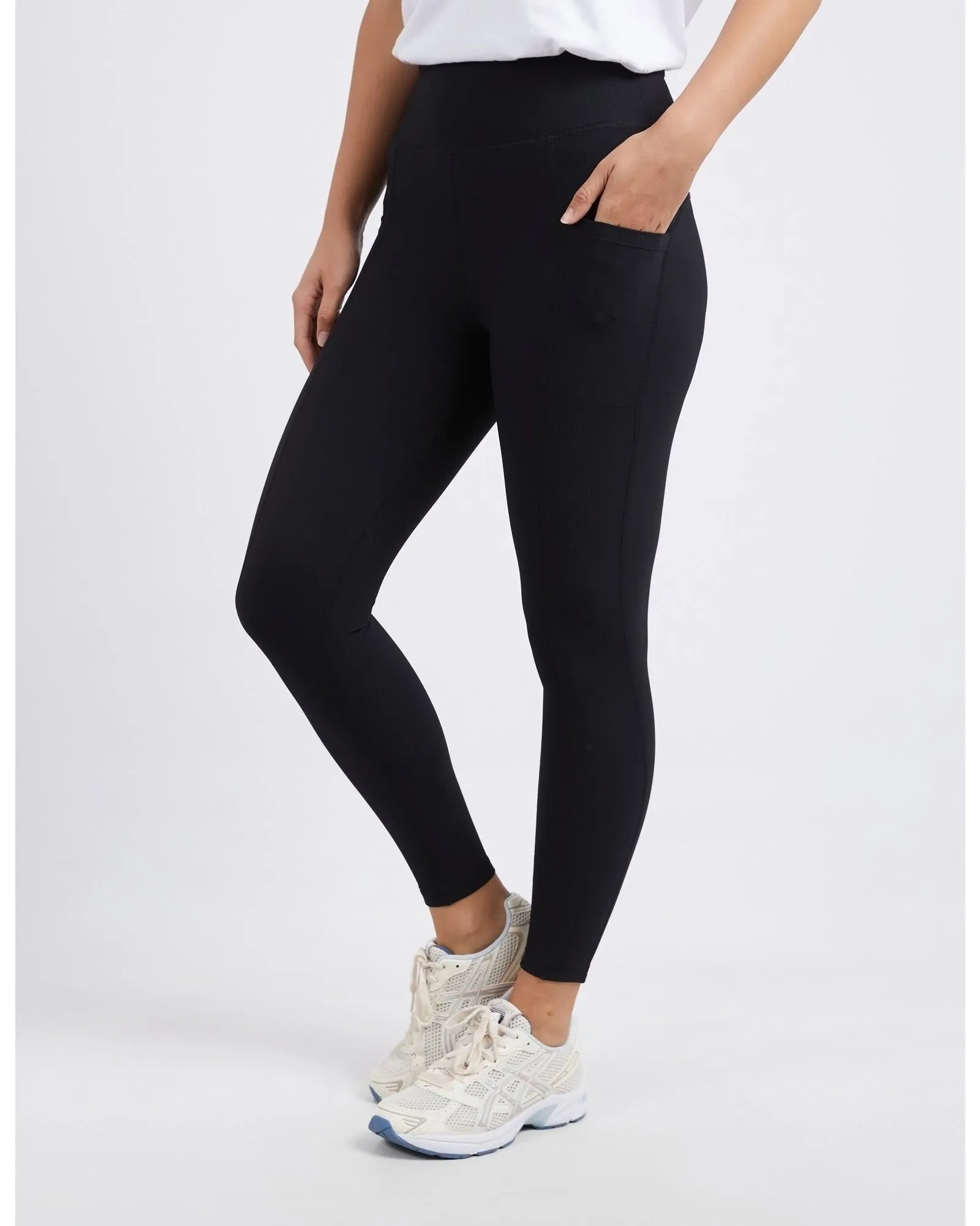 Foxwood Luxe Rib Leggings - Black