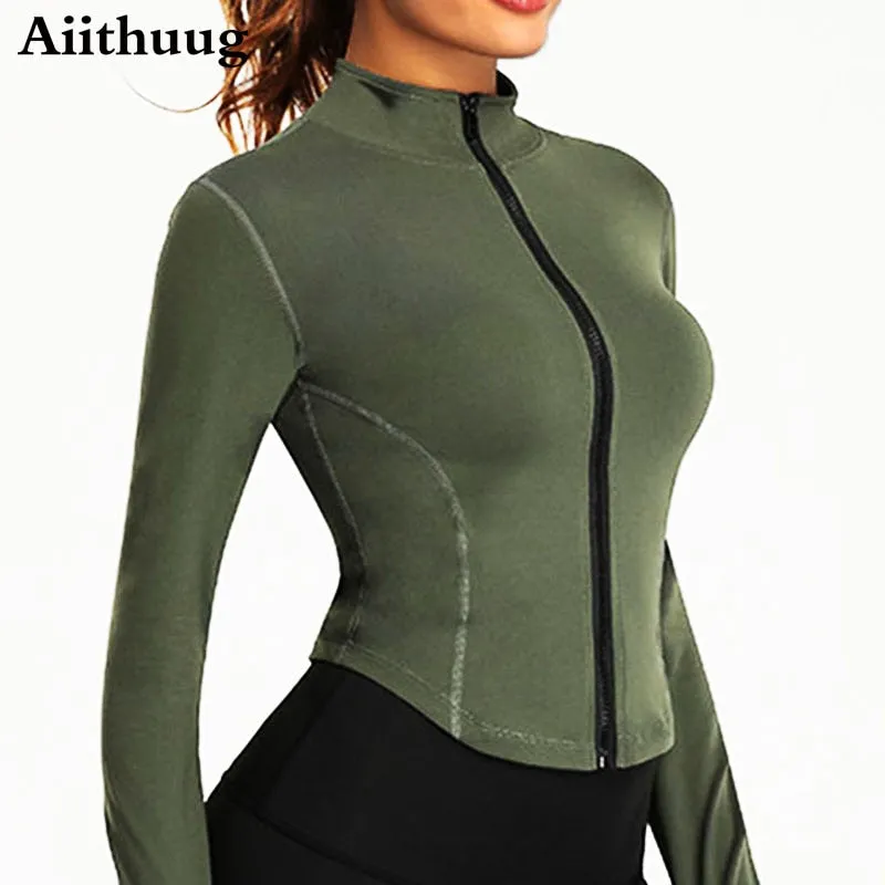 Full Zip-Up Yoga Top Workout Running Jackets