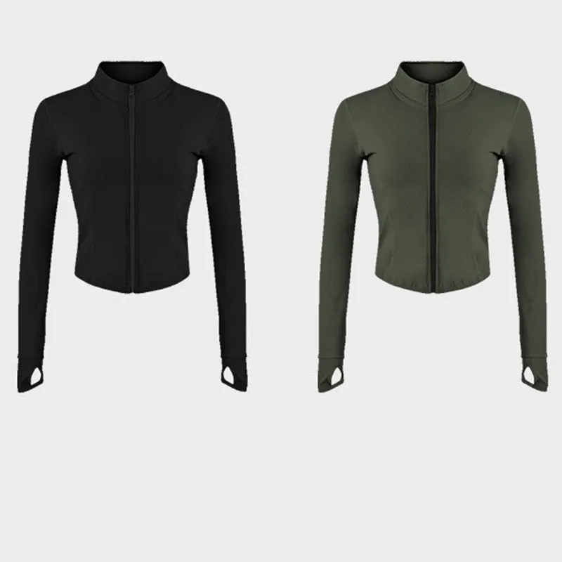 Full Zip-Up Yoga Top Workout Running Jackets