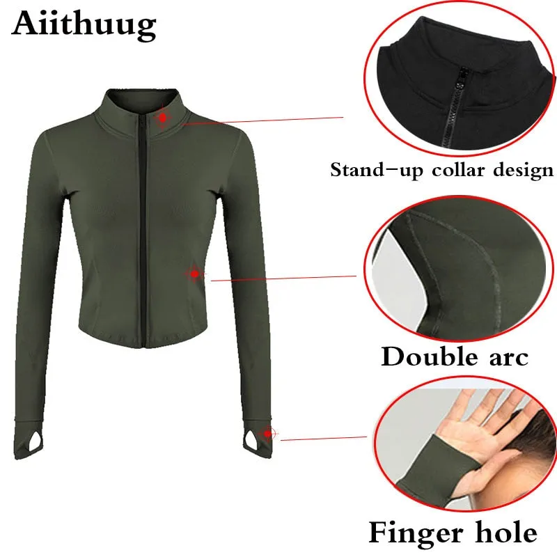 Full Zip-Up Yoga Top Workout Running Jackets