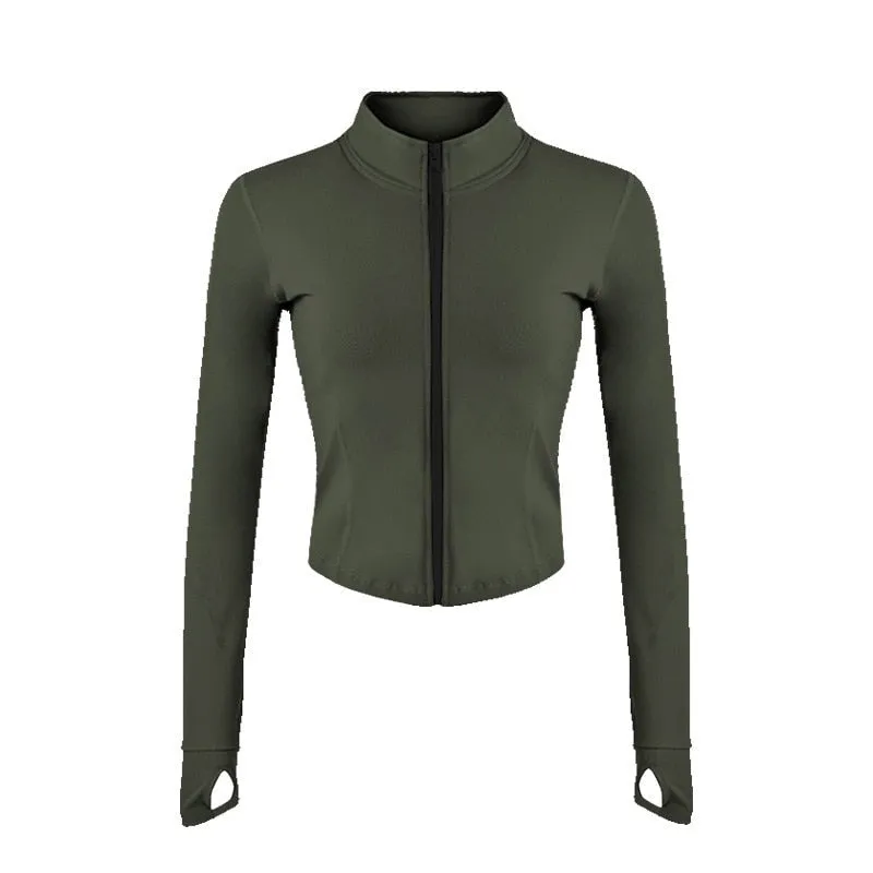 Full Zip-Up Yoga Top Workout Running Jackets
