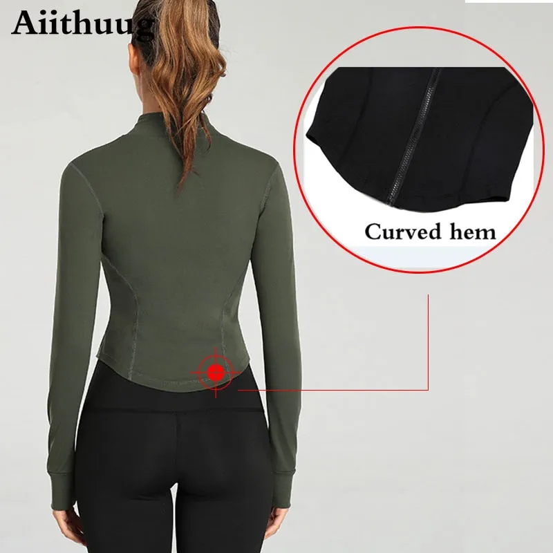 Full Zip-Up Yoga Top Workout Running Jackets
