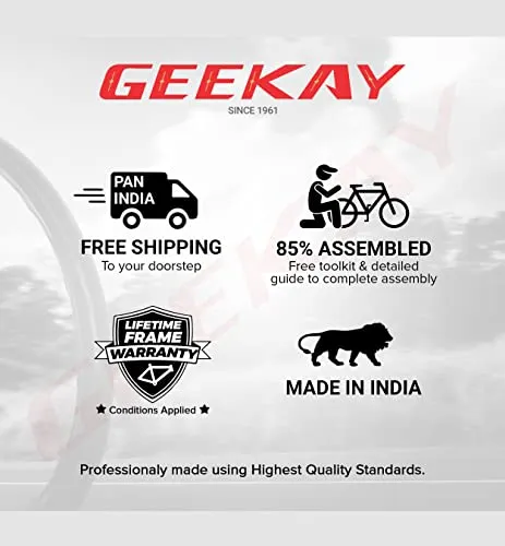 Geekay Billion Unisex 21 Speed Gear Mountain Bike (Green/Black, 26" Wheel)