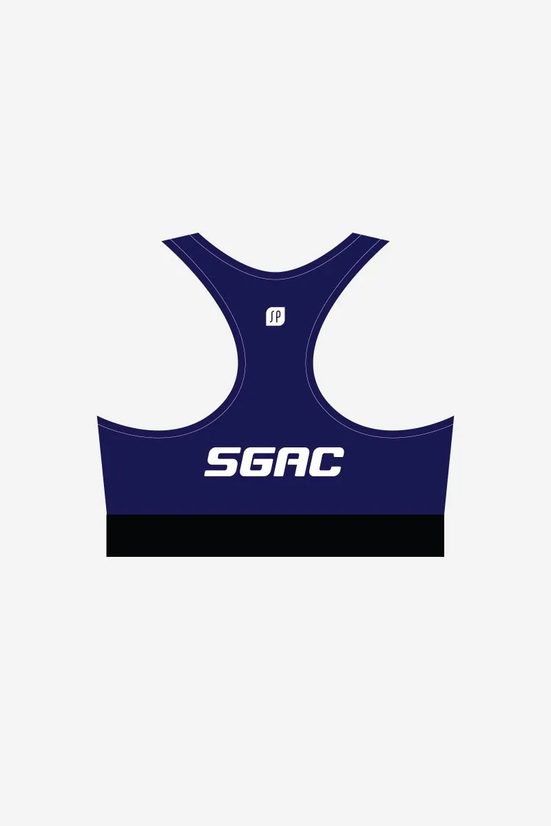 Girls Navy Supplex Crop With Black Band