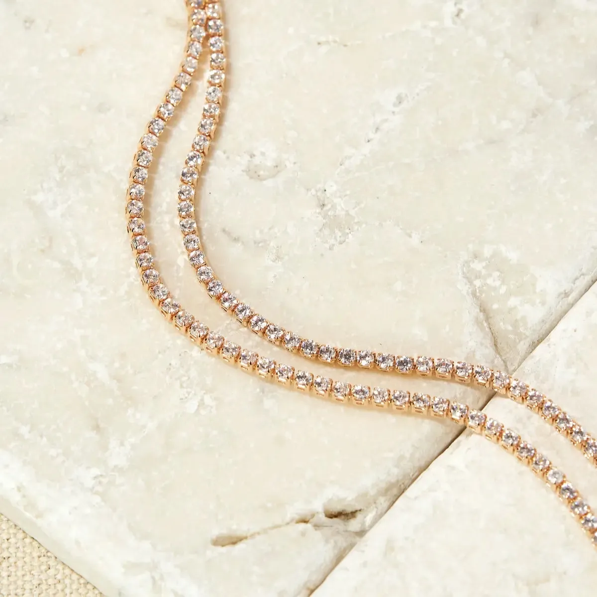 Gold Layered Rhinestone Tennis Bracelet