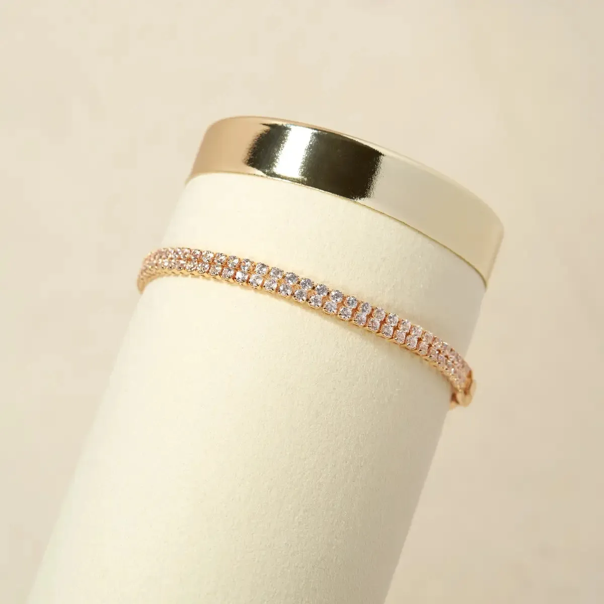Gold Layered Rhinestone Tennis Bracelet
