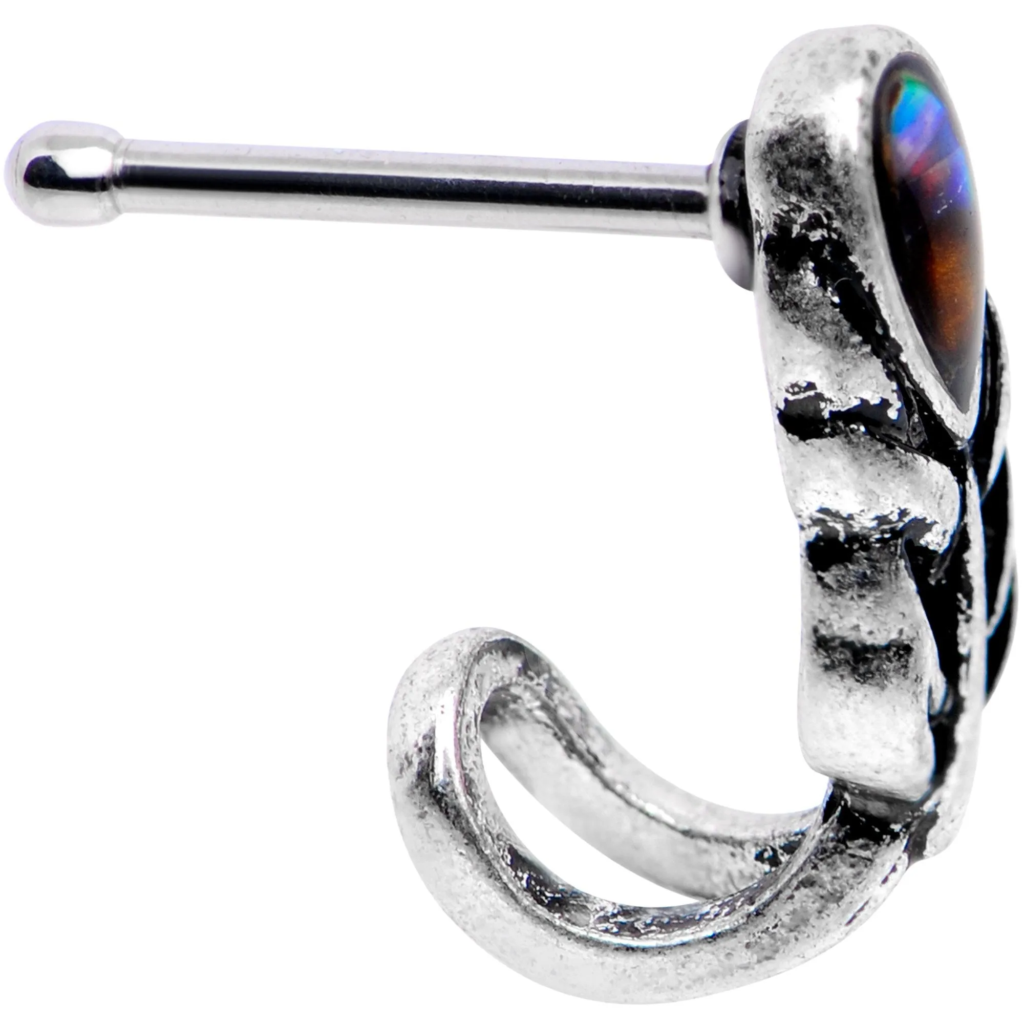Green Gem Fashion Faux Hoop Nose Bone