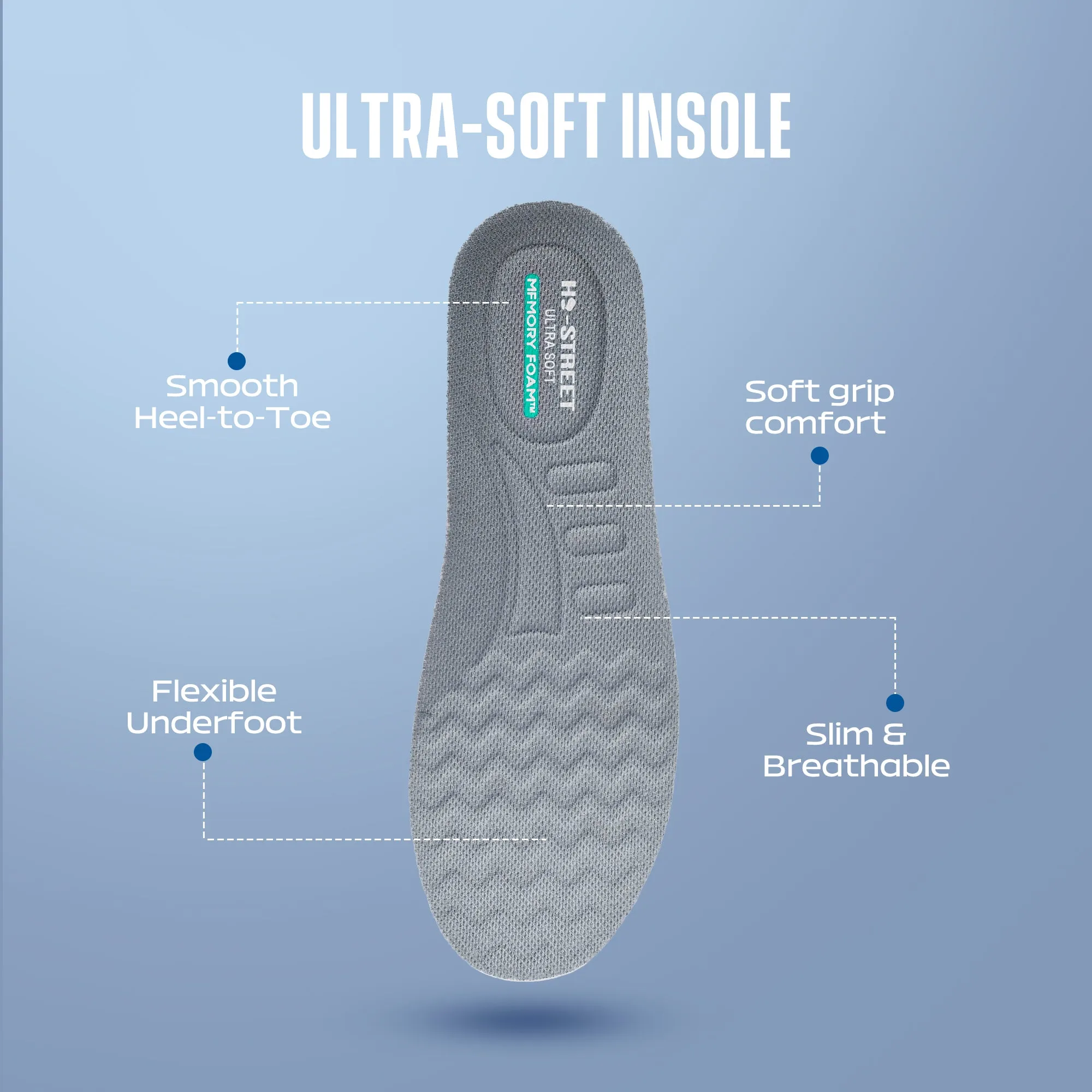 GREY MEMORY FOAM COMFORT SHOES