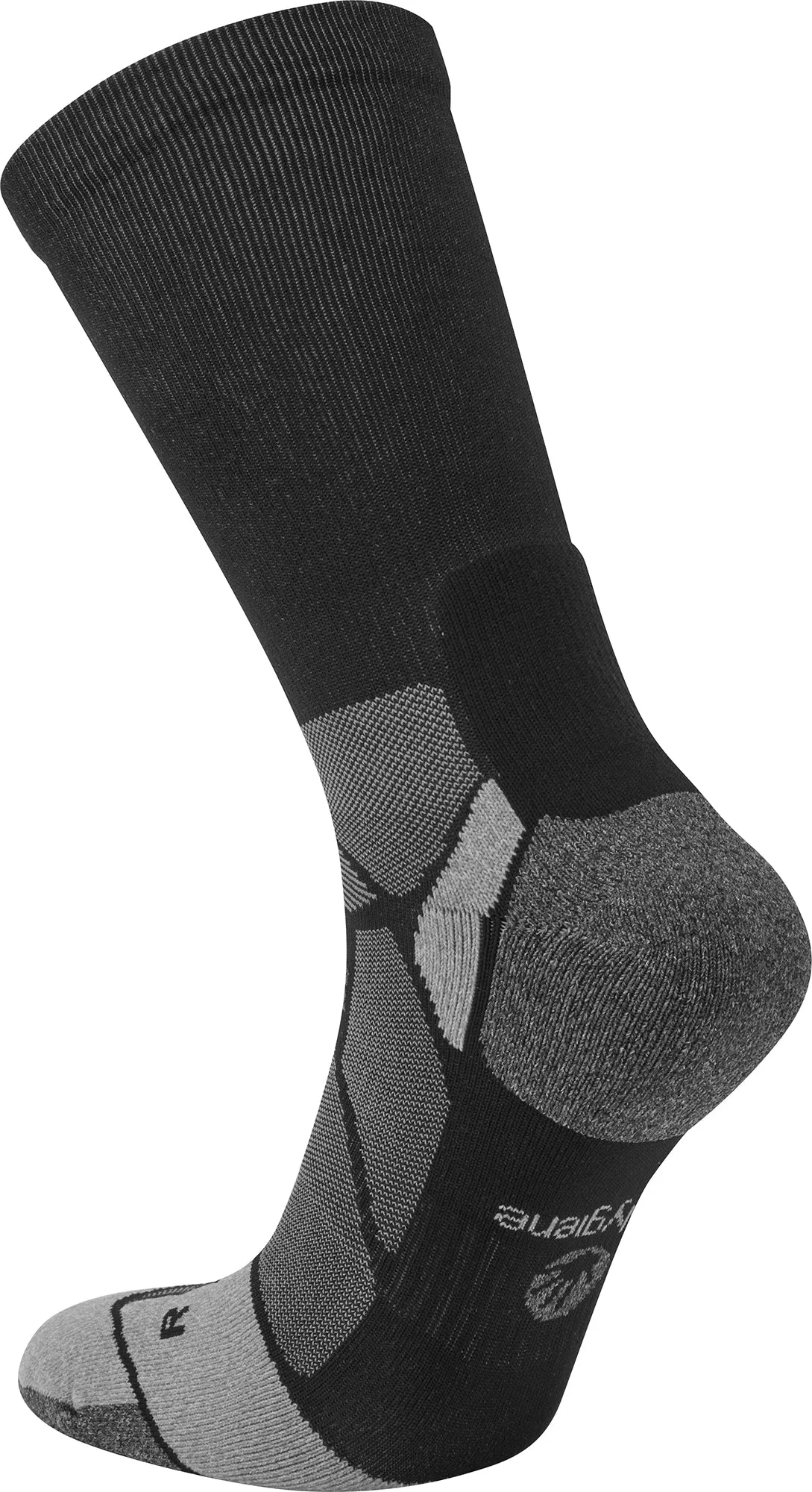 Hilly Marathon Fresh Crew Running Socks - Black