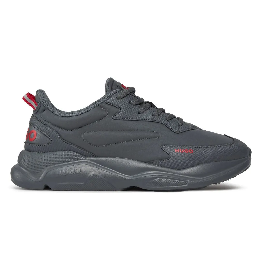 HUGO BOSS Mixed Material Lace-Up Trainers 50504799-GRY