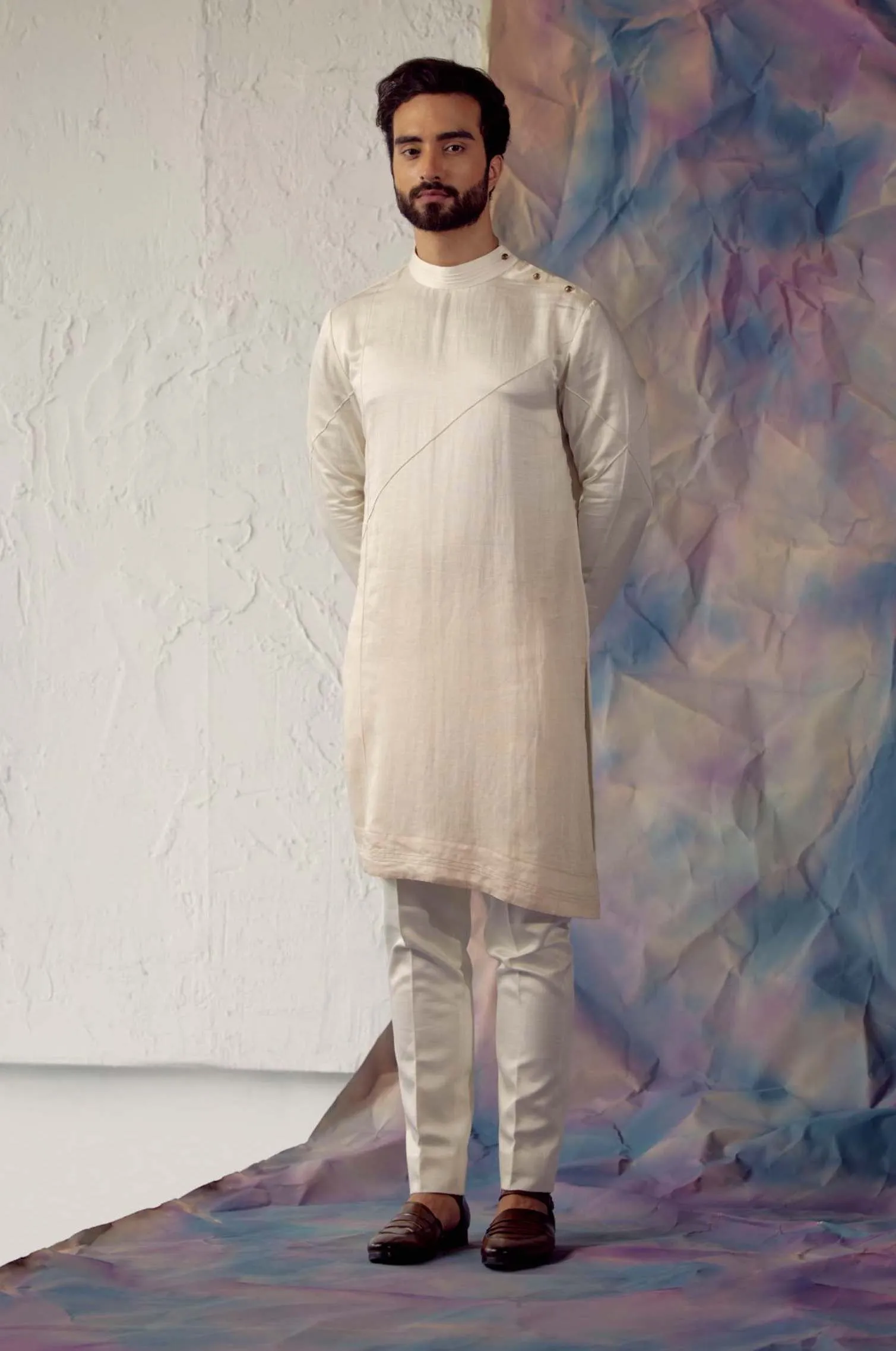 Ivory Phulkari Shrug Kurta Set