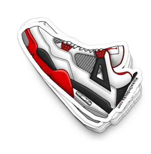 Jordan 4 "Fire Red" Sneaker Sticker