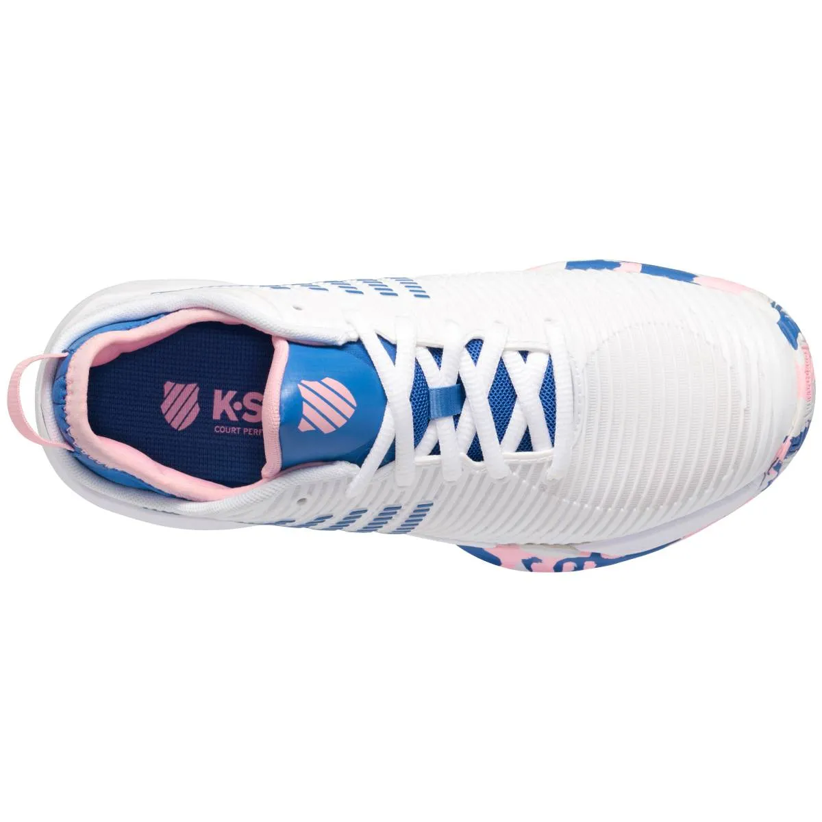 K-Swiss Hypercourt Supreme Women's Tennis Shoe (White/Star Sapphire/Orchid Pink)
