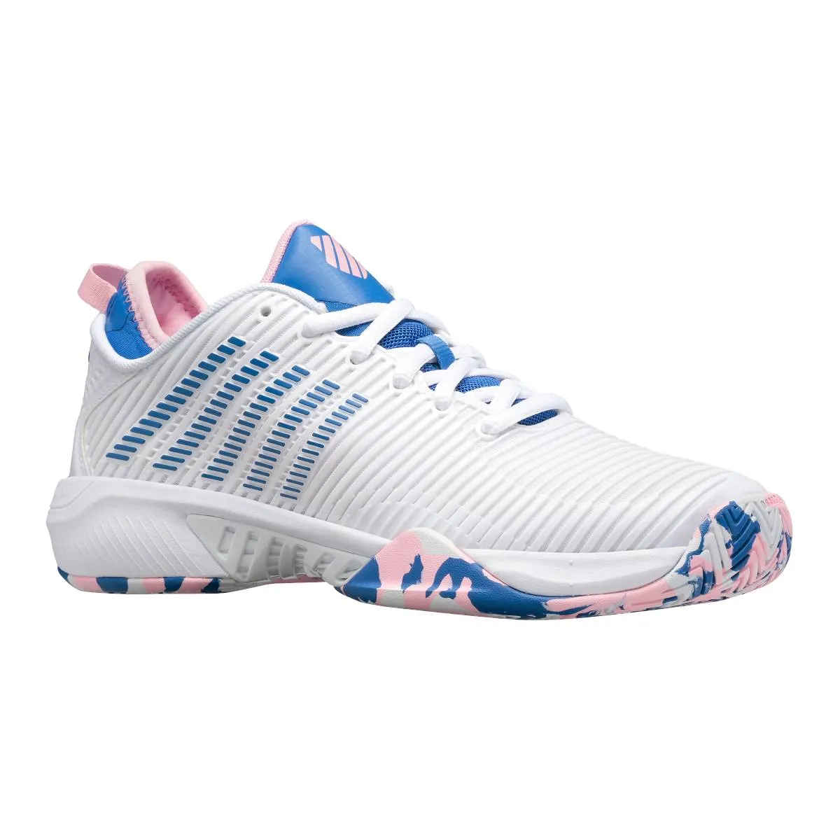 K-Swiss Hypercourt Supreme Women's Tennis Shoe (White/Star Sapphire/Orchid Pink)