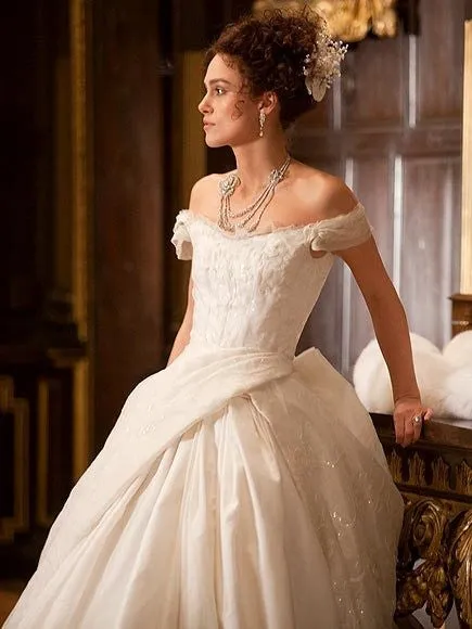 Keira Knightley as Anna Karenina Dress Off Shoulder Wedding Dress