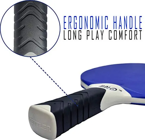 Kettler HALO 5.0 Indoor/Outdoor Table Tennis Bundle: 2 Player Set (2 Rackets/Paddles and 3 Balls)