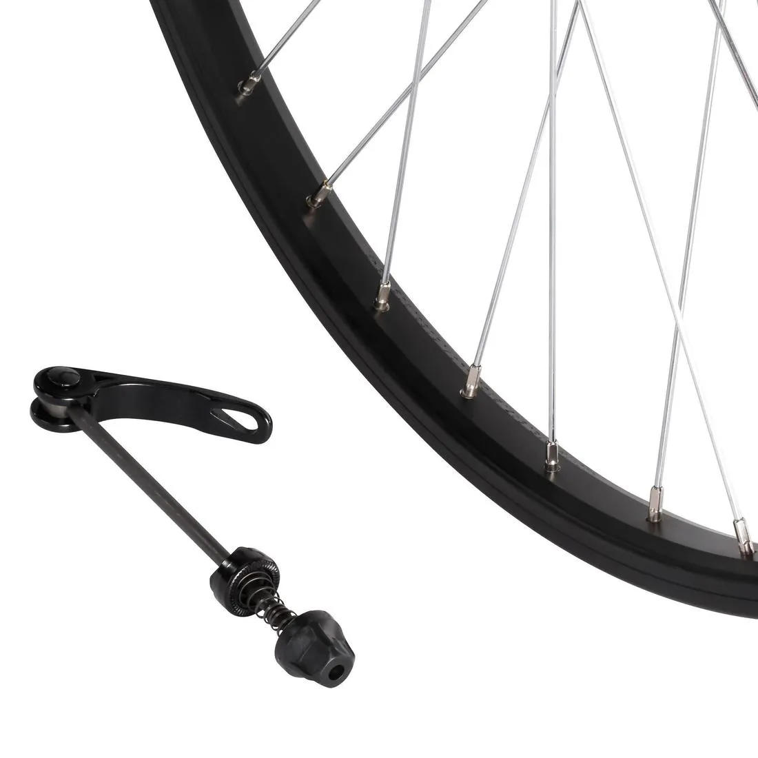 Kids' Bike Wheel 24" Front Single Wall Rim Quick Release - Black