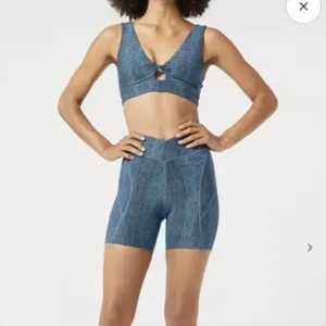 L SPACE V CUT BLUE SNAKESKIN CARTER BIKE SHORTS NWT SZ XL